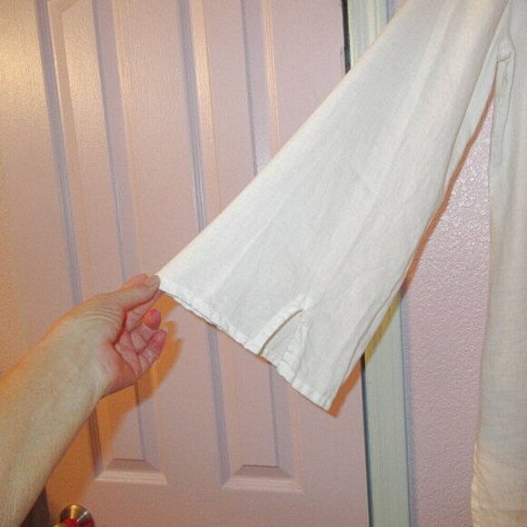 Express Women's 100% Linen Top Size S Embroidered Flared Sleeve Oversized Tunic - Picture 11 of 12